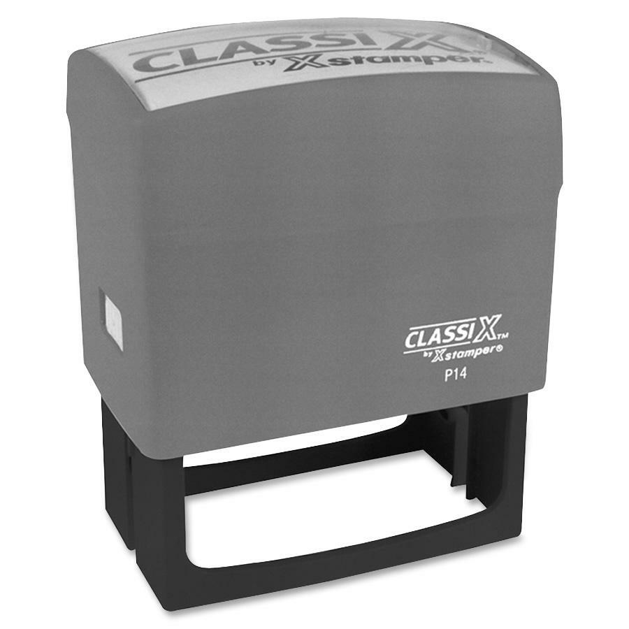 Xstamper Classix Custom Address Stamps - Custom Message Stamp - 1.50" Impression Width x 3" Impression LengthPlastic, Rubber - 1 Each