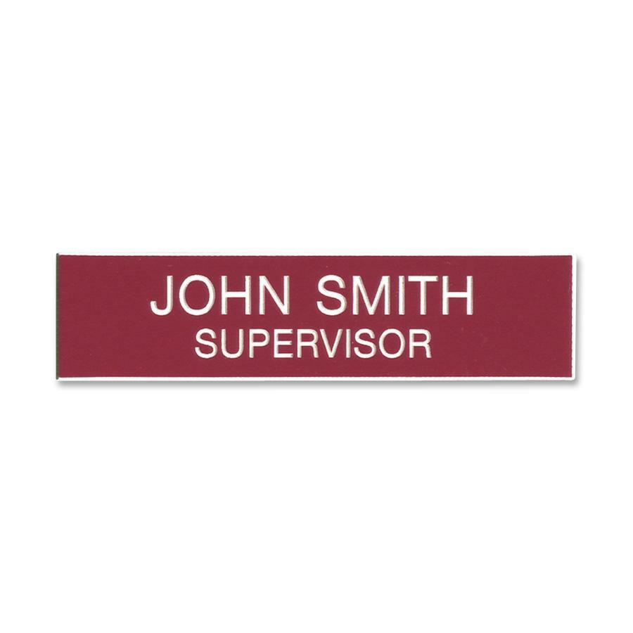 Xstamper Xecutives Name Badges - 3" Width x 0.8" Height - Plastic - 1 Each