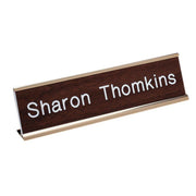 Xstamper Standard Aluminum Desk Sign - 8" Width x 2" Height - Aluminum - Gold - 1 Each