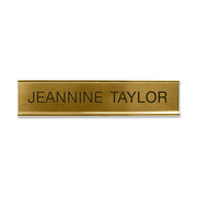 Xstamper Standard Aluminum Desk Sign - 10" Width x 2" Height - Aluminum - Gold - 1 Each