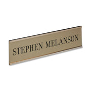 Xstamper Framed Standard Aluminum Wall Sign - 8" Width x 2" Height - Wall Mountable - Indoor - Aluminum - Gold - 1 Each