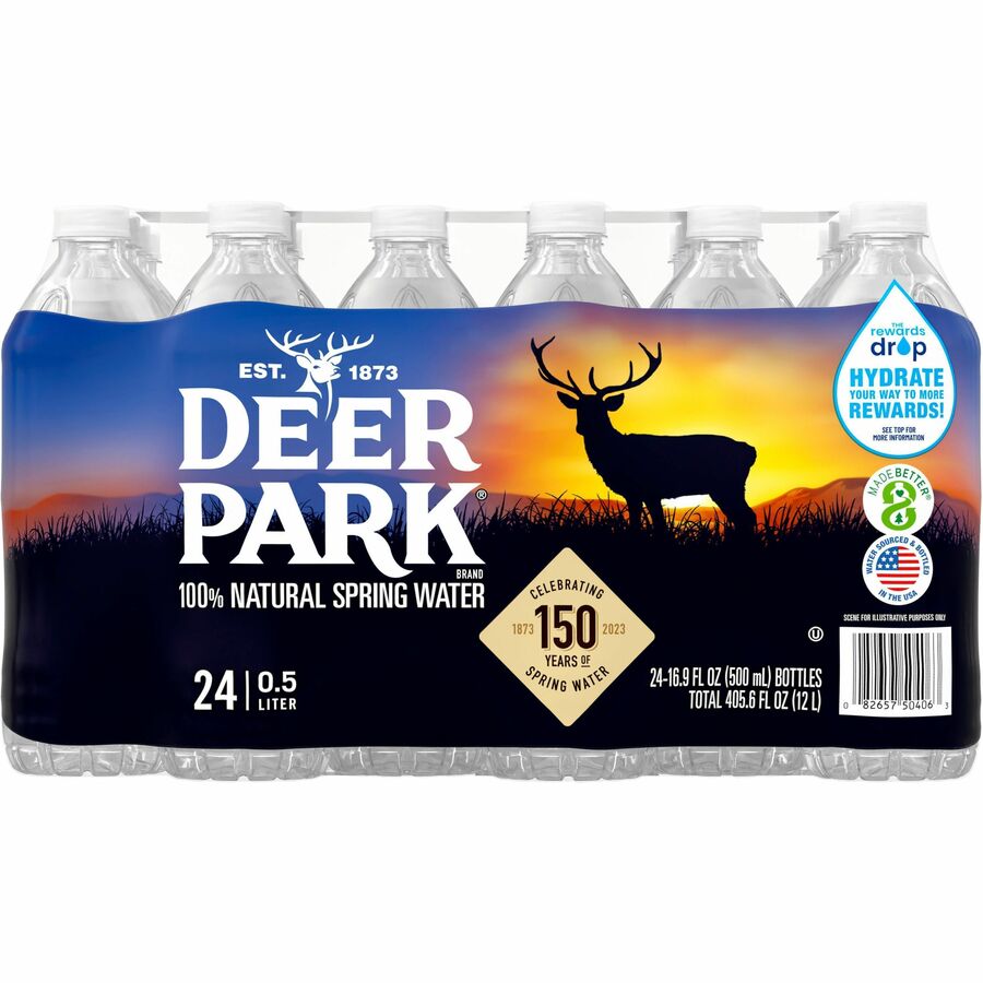 Primo Brands Premium Bottled Spring Water - Ready-to-Drink - 16.91 fl oz (500 mL) - 24 / Carton