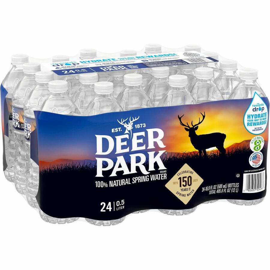 Primo Brands Premium Bottled Spring Water - Ready-to-Drink - 16.91 fl oz (500 mL) - 24 / Carton