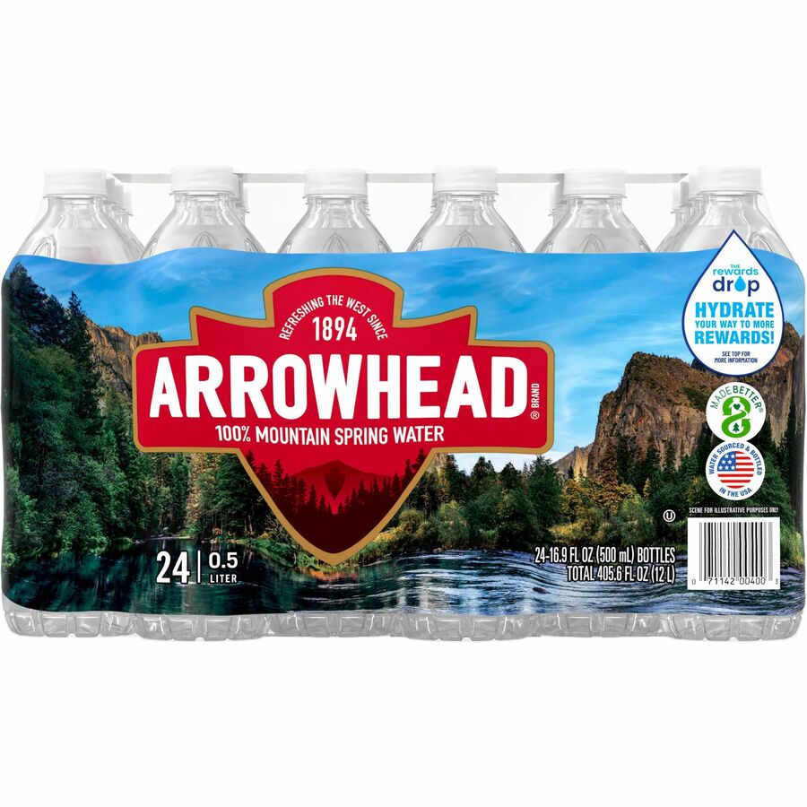 Primo Brands Premium Bottled Spring Water - Ready-to-Drink - 16.91 fl oz (500 mL) - 24 / Carton