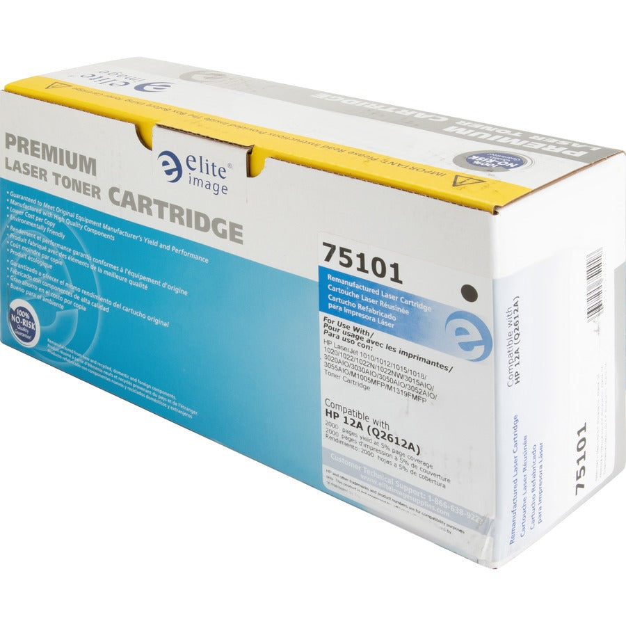 Elite Image Remanufactured Laser Toner Cartridge 12A (Q2612A) - Black - 1 Each - 2000 Pages