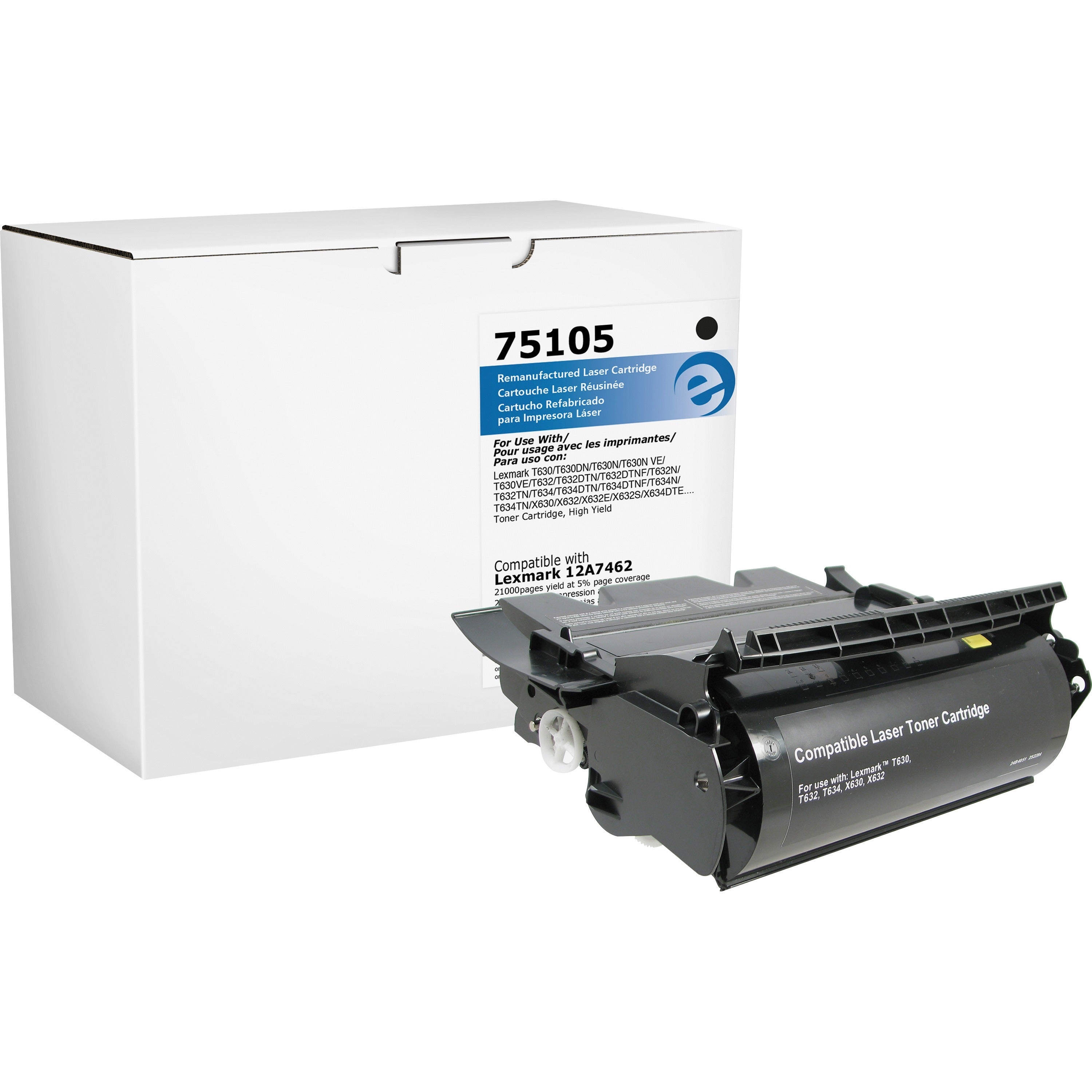 Elite Image Remanufactured Laser Toner Cartridge 12A7462 - Black - 1 Each