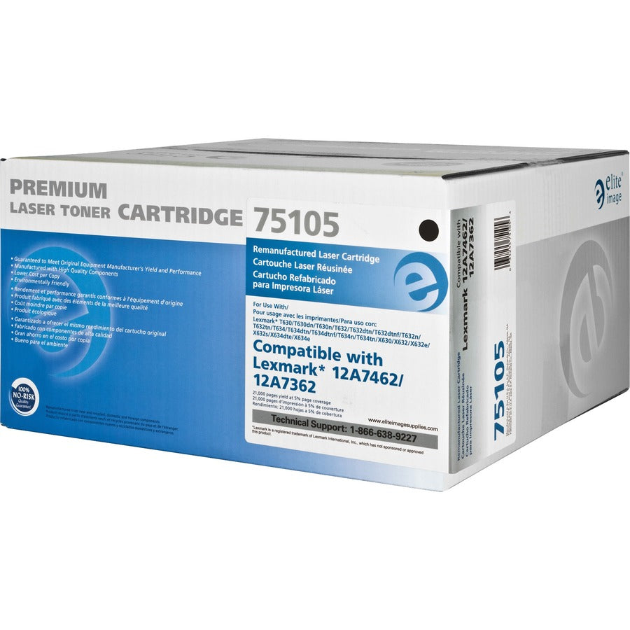 Elite Image Remanufactured Laser Toner Cartridge 12A7462 - Black - 1 Each