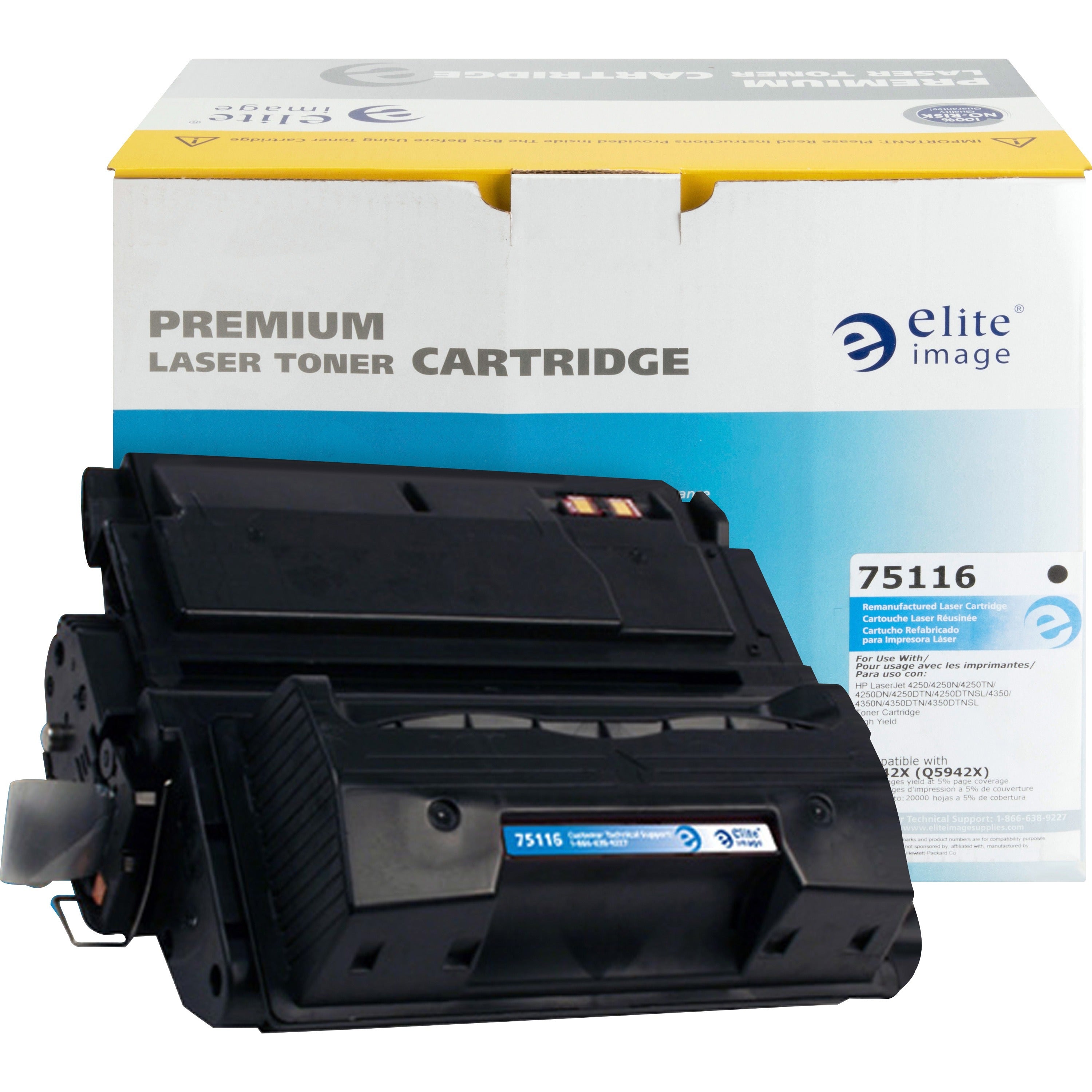 Elite Image Remanufactured Laser Toner Cartridge 42X (Q5942X) - Black - 1 Each