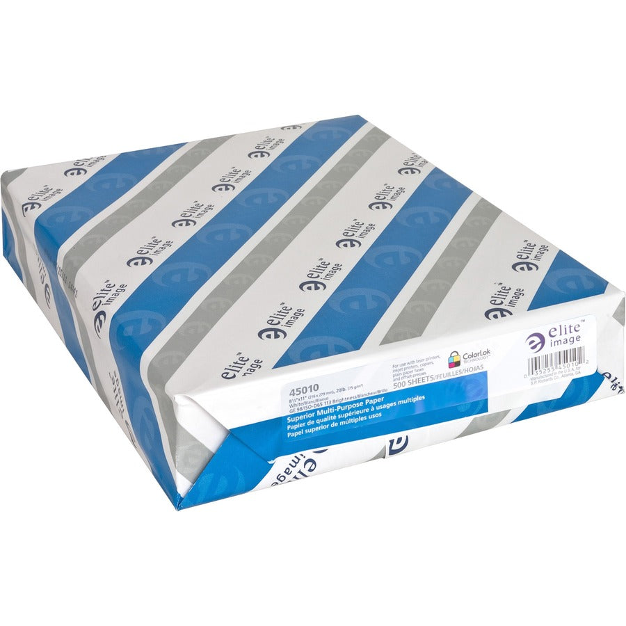 Elite Image Multipurpose Paper - White - 98 Brightness - Letter - 8 1/2" x 11" - 20 lb Basis Weight - Sustainable Forestry Initiative (SFI) - Bright White - 500/Pack - 10 / Carton