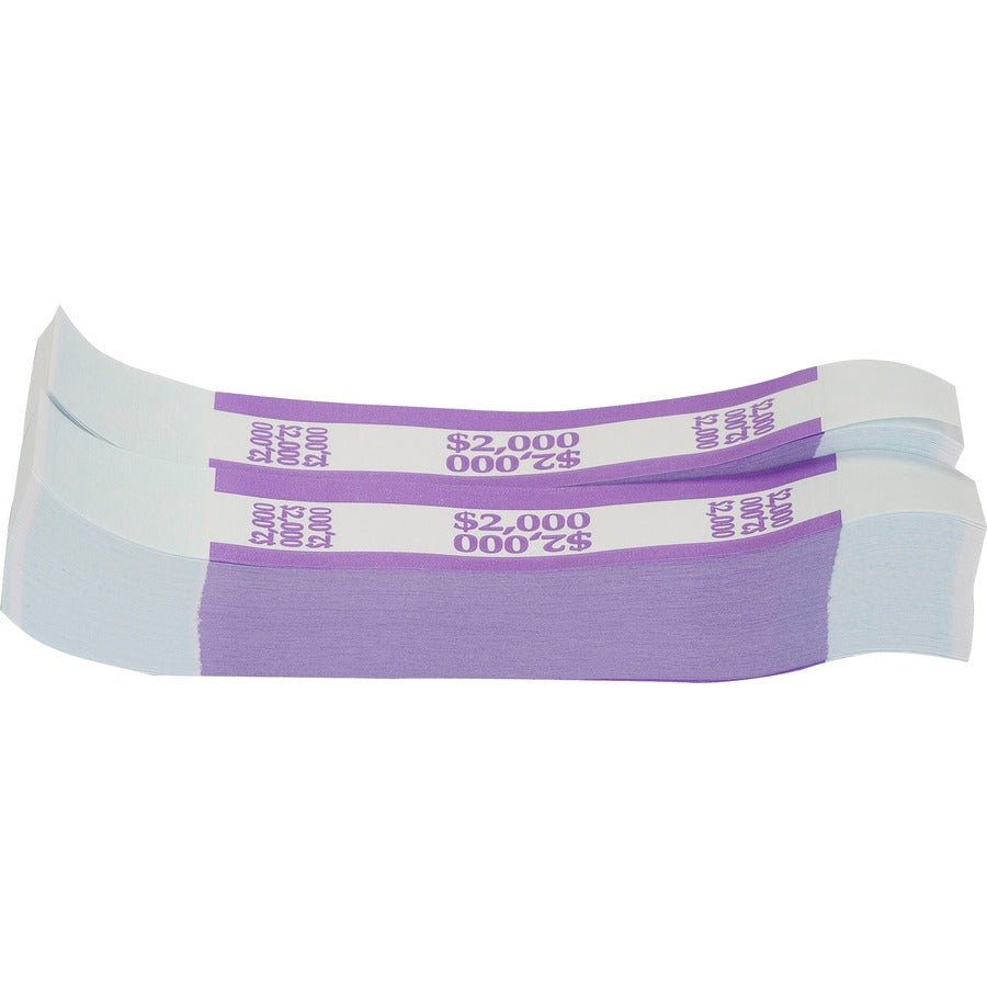 Sparco White Kraft ABA Bill Straps - 1000 Wrap(s) - Total $2,000 in $20 Denomination - Kraft - Violet - 1000 / Pack