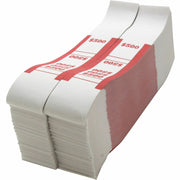 Sparco White Kraft ABA Bill Straps - 1000 Wrap(s) - Total $500 in $5 Denomination - Kraft - Red - 1000 / Pack