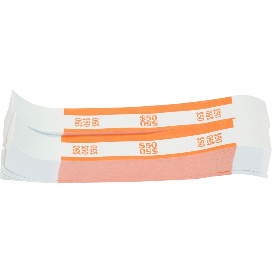 Sparco White Kraft ABA Bill Straps - 1000 Wrap(s) - Total $50 in $1 Denomination - Kraft - Orange - 1000 / Pack