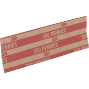 Sparco Flat Coin Wrappers - 1000 Wrap(s) - Total $0.50 in 50 Coins of 1¢ Denomination - 60 lb Basis Weight - Kraft - Red - 1000 / Pack