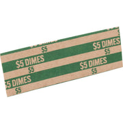 Sparco Flat Coin Wrappers - 1000 Wrap(s) - Total $5.0 in 50 Coins of 10¢ Denomination - 60 lb Basis Weight - Kraft - Green - 1000 / Pack