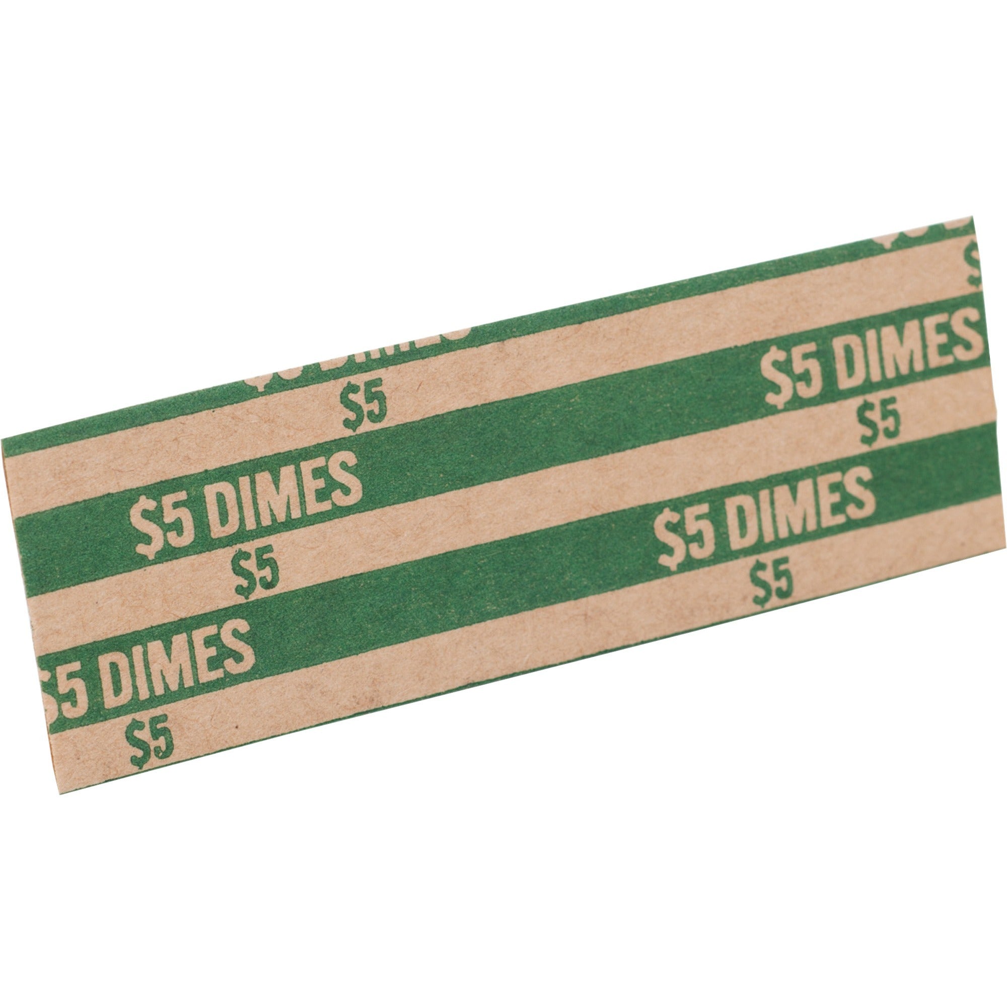 Sparco Flat Coin Wrappers - 1000 Wrap(s) - Total $5.0 in 50 Coins of 10¢ Denomination - 60 lb Basis Weight - Kraft - Green - 1000 / Pack