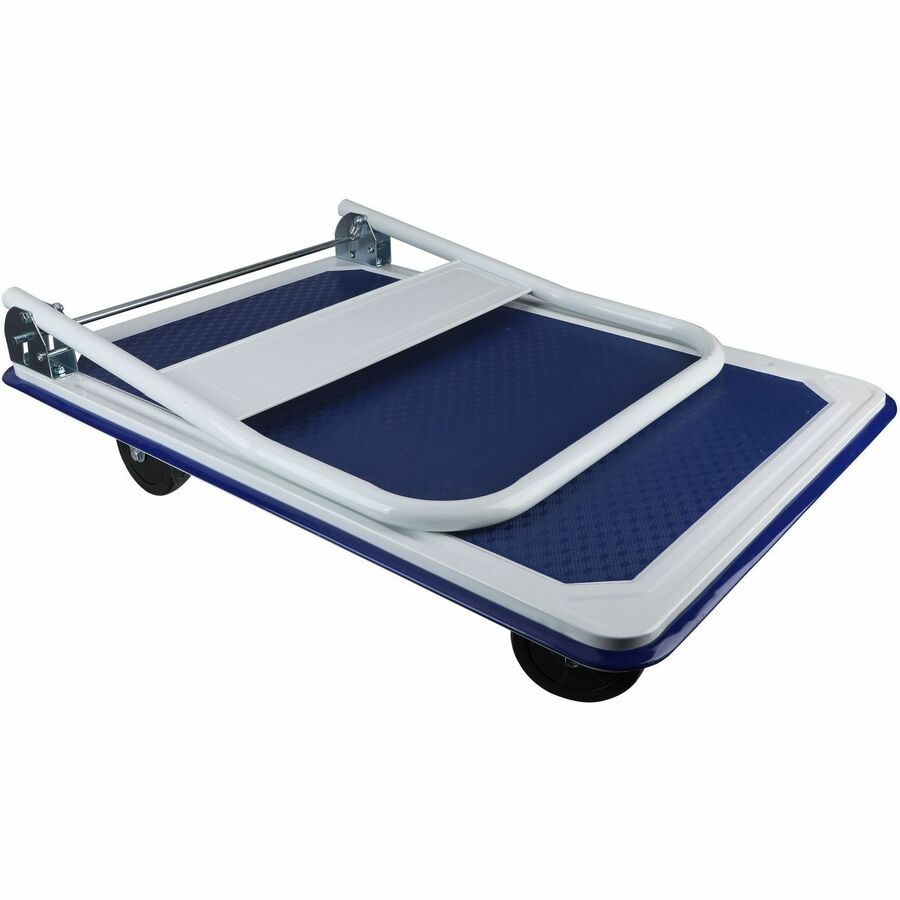 Sparco Folding Platform Truck - Tubular Handle - 660 lb Load Capacity - Steel, Polyvinyl Chloride (PVC) - 24.75" Width x 36" Depth x 29.50" Height - Gray - 1 Each