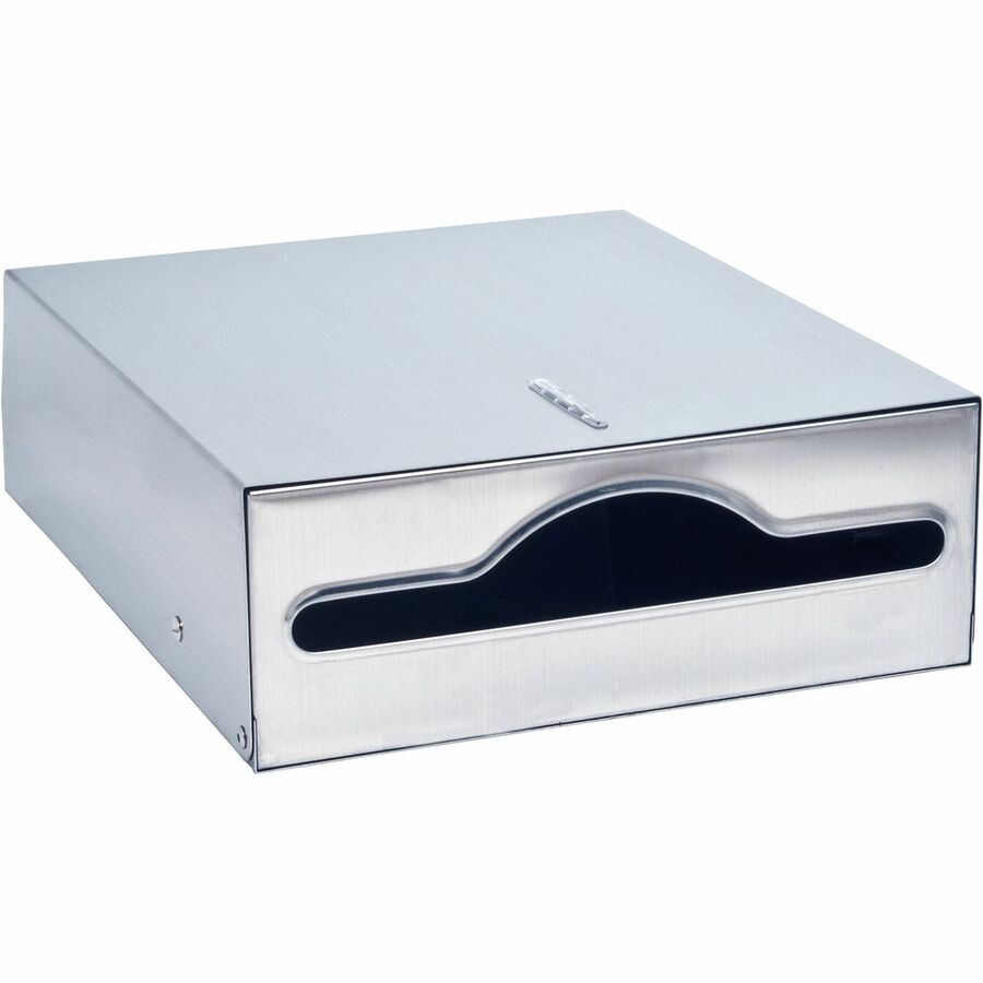 Genuine Joe C-Fold/Multi-fold Towel Dispenser Cabinet - C Fold, Multifold Dispenser - 13.5" Height x 11" Width x 4.3" Depth - Stainless Steel, Metal - Silver - Wall Mountable - 1 Each