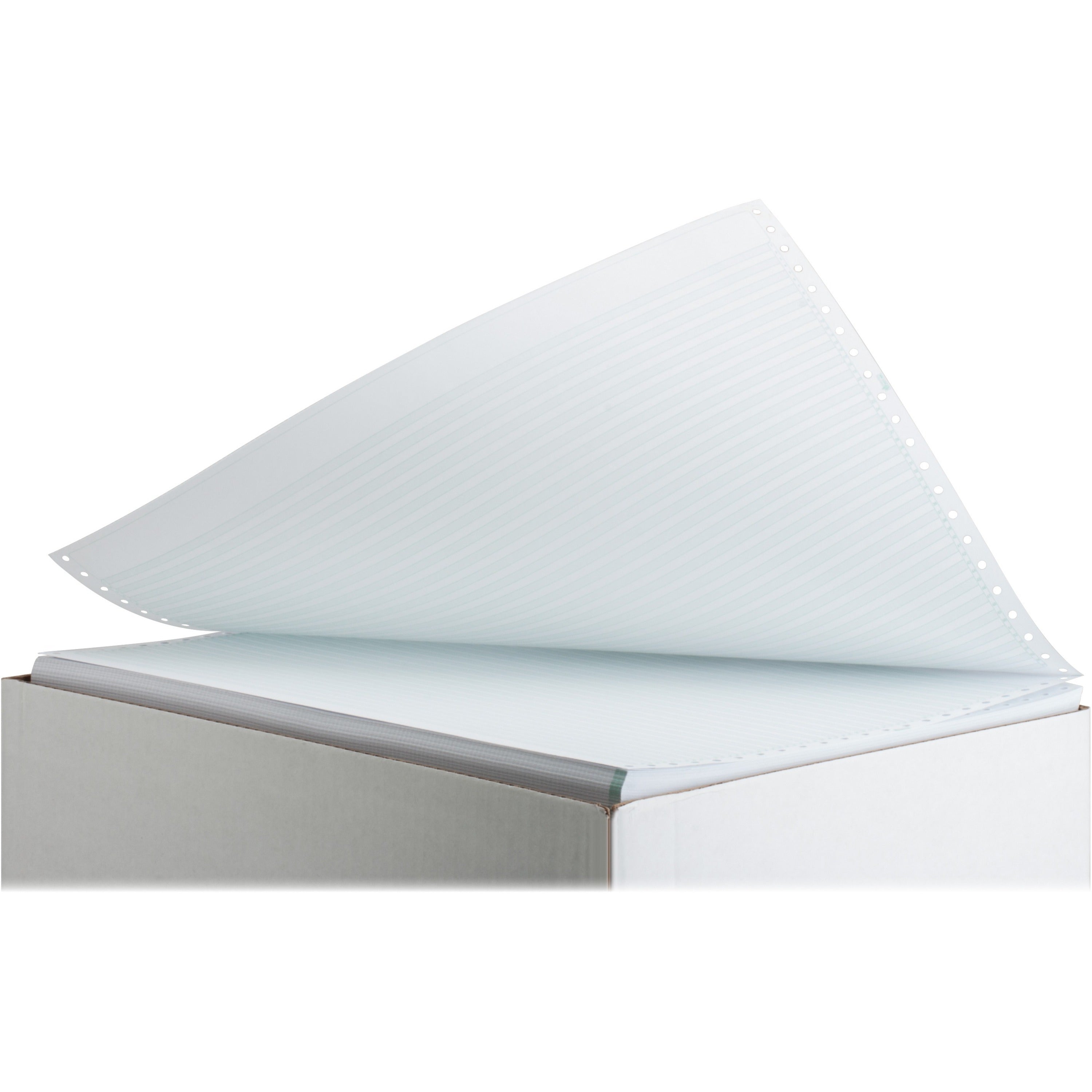 14 7/8" x 11" - 20 lb Basis Weight - Perforated - Green Bar - 2700 / Carton