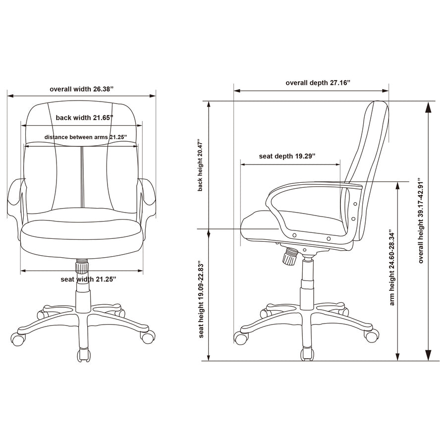 Lorell Chadwick Series Managerial Mid-Back Chair
