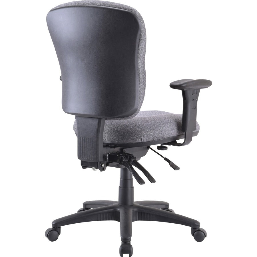 Lorell Accord Series Mid-Back Task Chair - Gray Seat Color - Polyester Seat Material - Black Frame Color - 1 Each