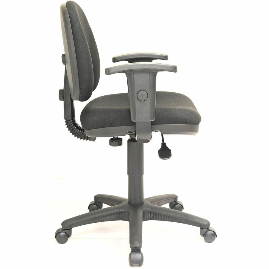 Lorell Millenia Series Pneumatic Adjustable Task Chair - Black Seat Color - Black Back Color - 1 Each