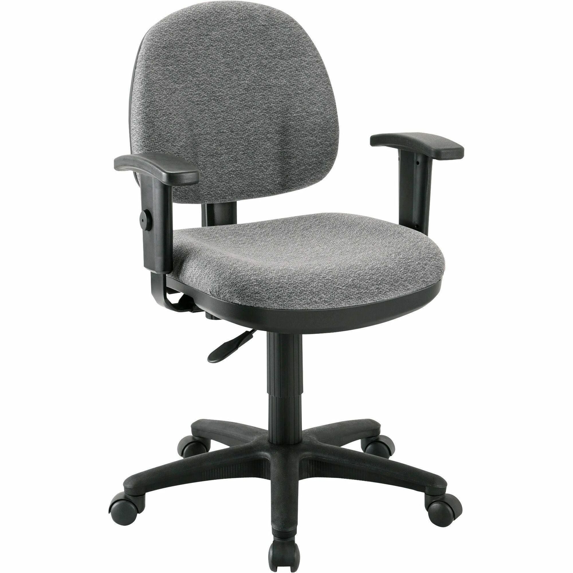 Lorell Millenia Series Pneumatic Adjustable Task Chair - Gray Seat Color - Armrest - 1 Each