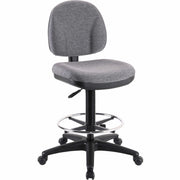 Lorell Millenia Series Adjustable Task Stool with Back - Gray Seat Color - Gray - 1 Each