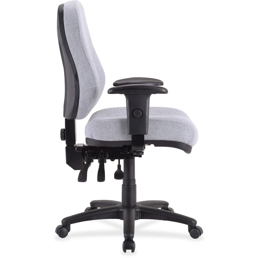Lorell Bailey High-Back Multi-Task Chair - Gray Seat Color - Acrylic Seat Material - Black Frame Color - 1 Each
