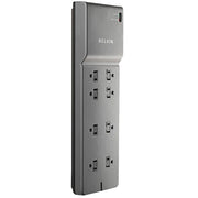 Gray - Right Angle - 8 x AC Power - 1875 VA - 3390 J - 125 V AC Input - Cable Modem/DSL/Fax/Phone, Coaxial Cable Line - 6 ft