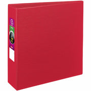 Avery Durable Binder, 3" Capacity, Letter Size (8.5" x 11"), 635 Sheet Capacity, 3 Slant Rings, 2 Internal Pockets, Polypropylene, Red, 1 Each
