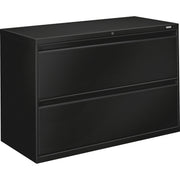 42" Width x 19.3" Depth x 28.4" Height - 2 x Drawer(s) - Lateral - Black - Baked Enamel - Steel - Recycled
