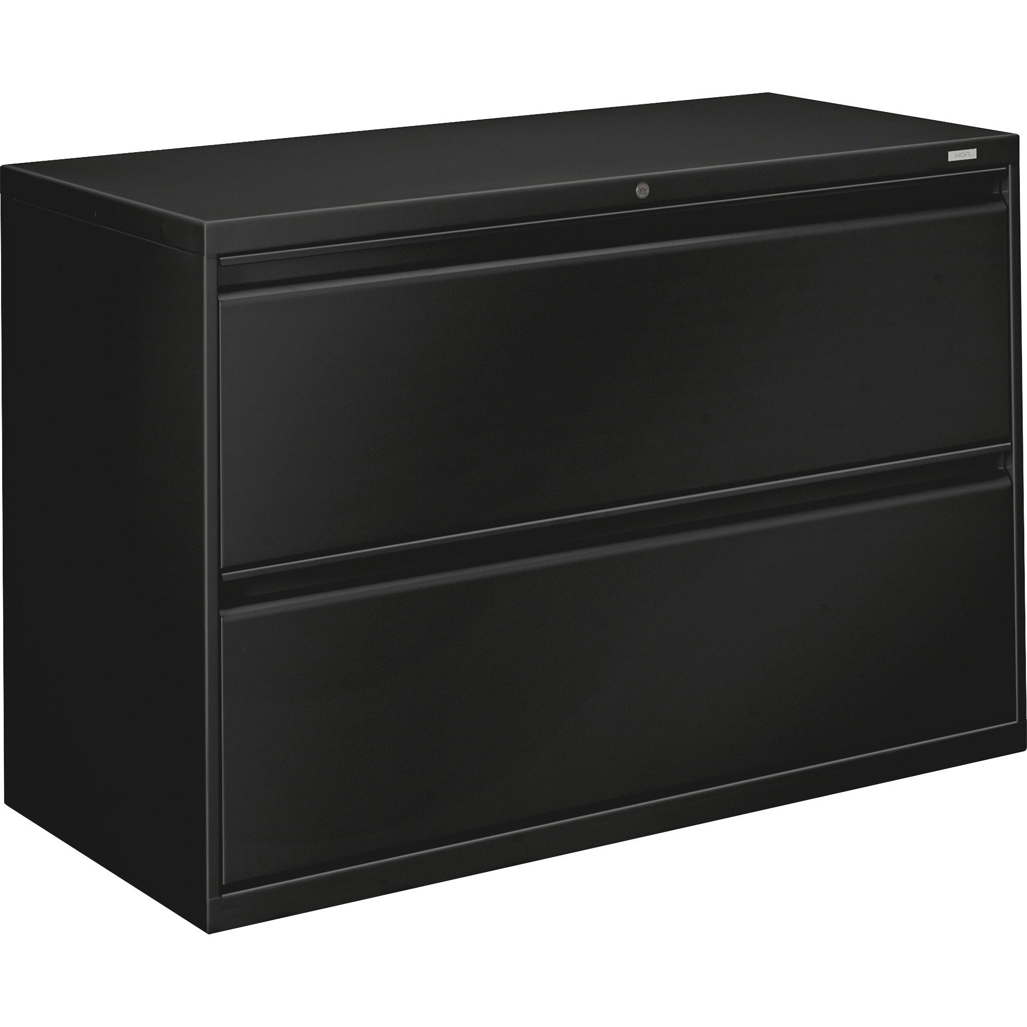 42" Width x 19.3" Depth x 28.4" Height - 2 x Drawer(s) - Lateral - Black - Baked Enamel - Steel - Recycled