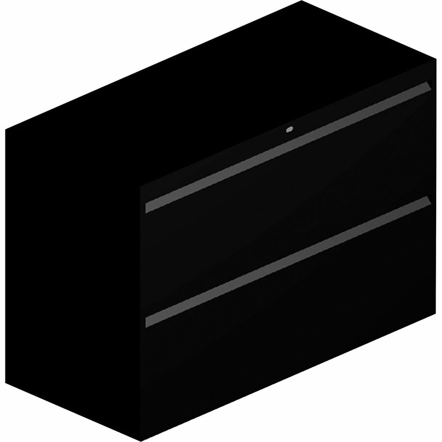42" Width x 19.3" Depth x 28.4" Height - 2 x Drawer(s) - Lateral - Black - Baked Enamel - Steel - Recycled