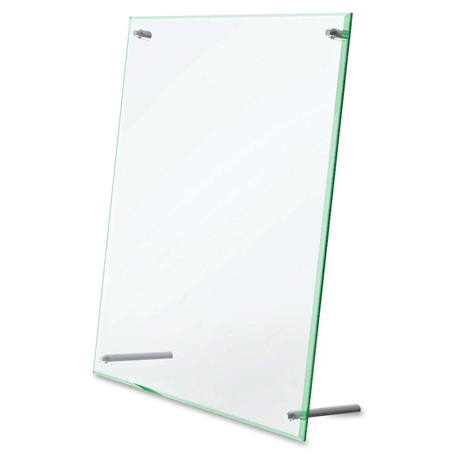 8.5" Width x 12.6" Height x 3.4" Depth - Rectangular Shape - Lightweight, Self-standing, Beveled Edge - Clear - 1 Each