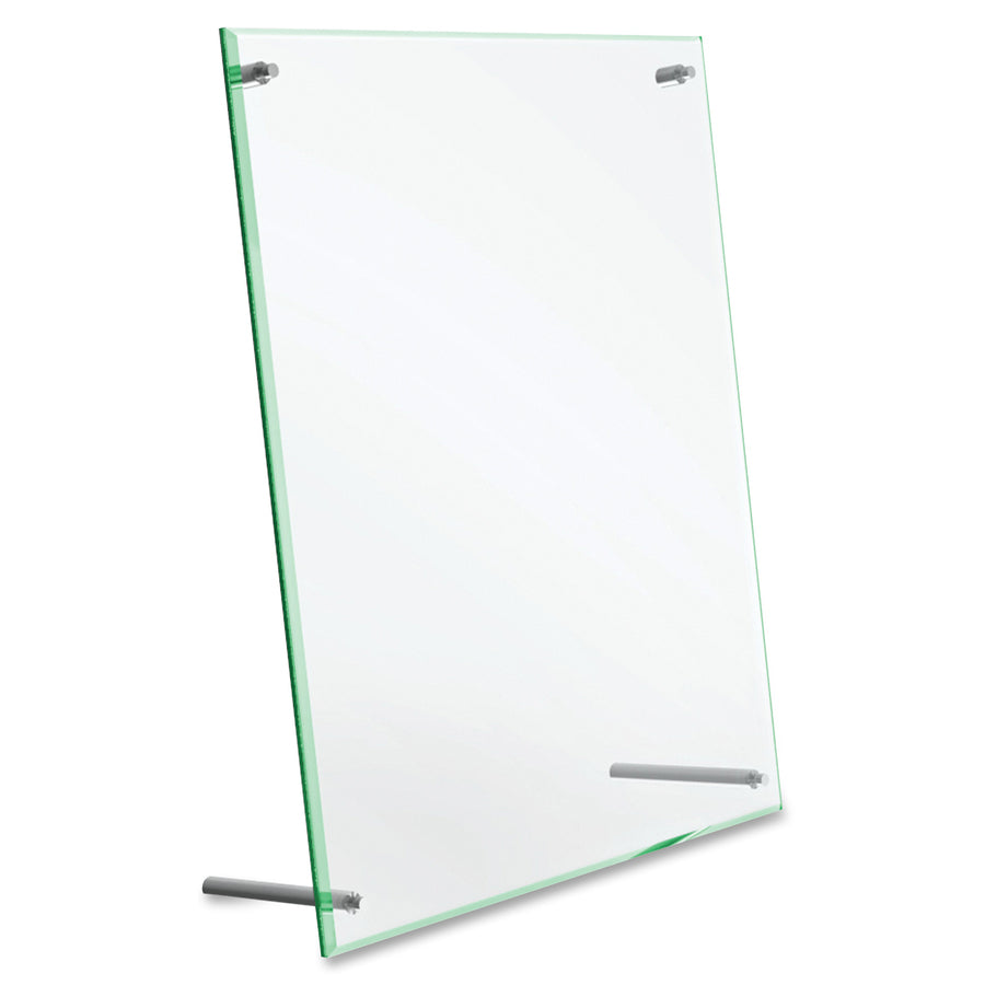 8.5" Width x 12.6" Height x 3.4" Depth - Rectangular Shape - Lightweight, Self-standing, Beveled Edge - Clear - 1 Each