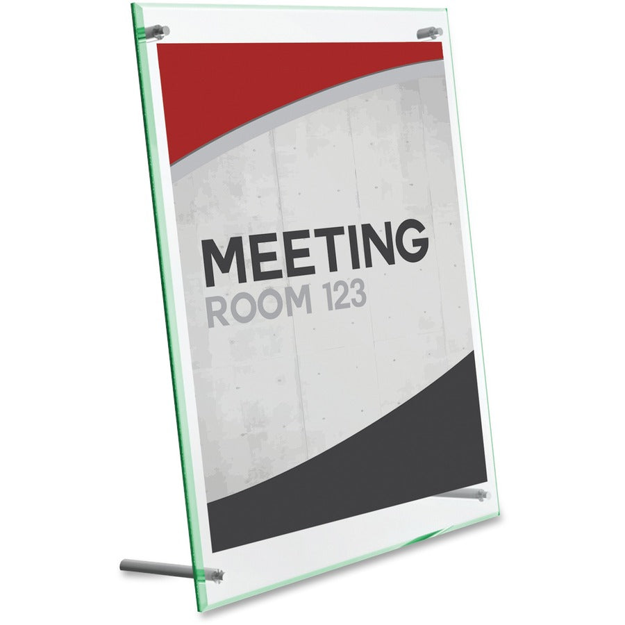 8.5" Width x 12.6" Height x 3.4" Depth - Rectangular Shape - Lightweight, Self-standing, Beveled Edge - Clear - 1 Each