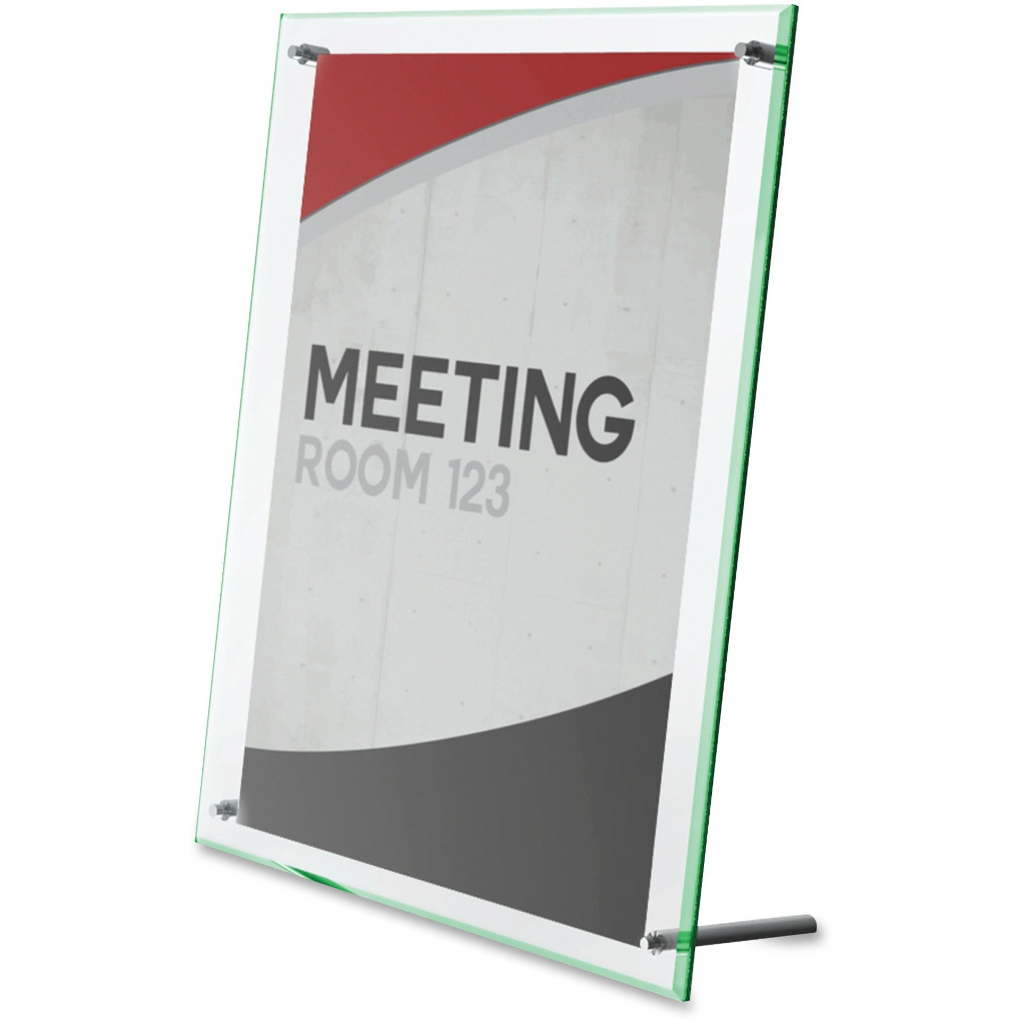 8.5" Width x 12.6" Height x 3.4" Depth - Rectangular Shape - Lightweight, Self-standing, Beveled Edge - Clear - 1 Each