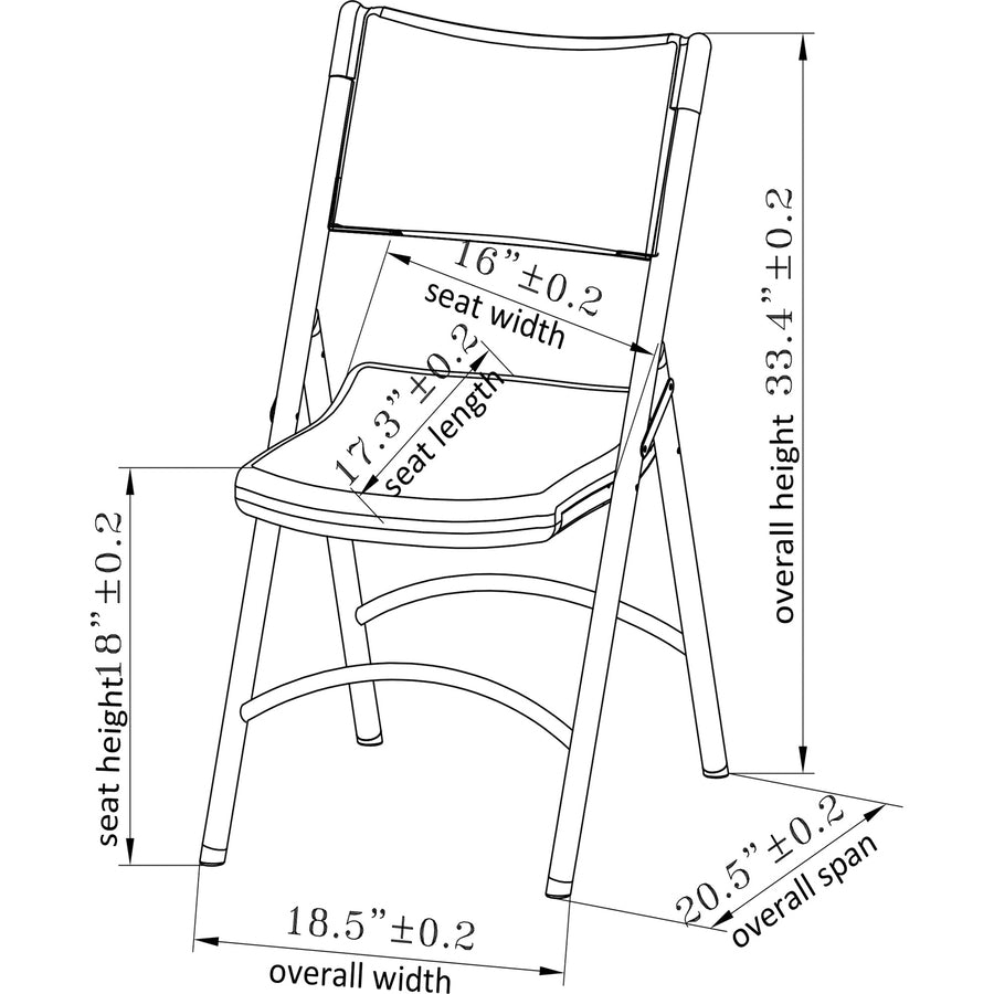 Lorell Heavy-duty Blow-Molded Folding Chairs