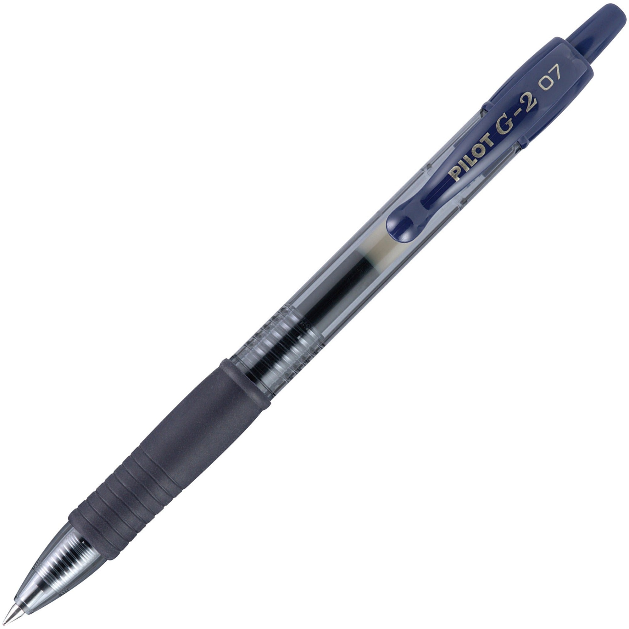 G2 Premium Gel Ink Retractable Pens - 0.7 mm Fine Pen Point - Refillable - Retractable - Navy Blue Ink - Gel-based - Clear Barrel - 1 Dozen