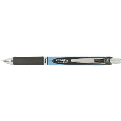 EnerGel EnerGel RTX Liquid Gel Pen - 0.7 mm Medium Needle Pen Point - Refillable - Retractable - Black Ink - Gel-based - Blue, Black, Stainless Steel Barrel - Metal Tip - 1 Each