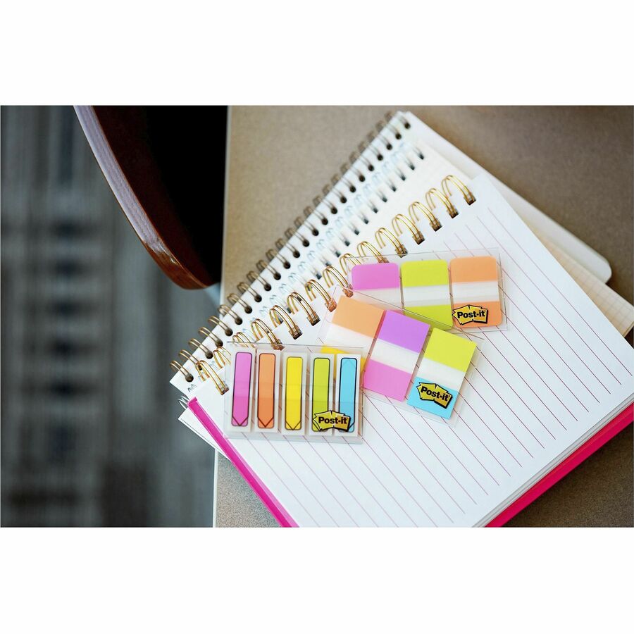 Post-it&reg; Flags - 100 x Green - 1" Flag/Note Width x 1 3/4" Flag/Note Length - Rectangle - Unruled - Green - Removable - Dispenser Included - 1 Pack