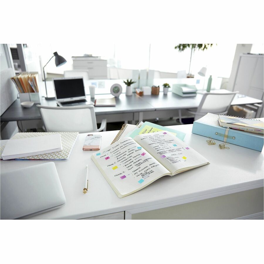 Post-it&reg; Flags - 100 x Blue - 1" Flag/Note Width x 1 3/4" Flag/Note Length - Rectangle - Unruled - Blue - Removable, Tab - Dispenser Included - 1 Pack