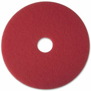 3M Red Buffer Pads - 20" Diameter - Polyester Fiber - Red - 5 / Carton