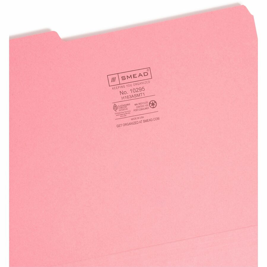 8 1/2" x 11" - 3/4" Expansion - Top Tab Location - Assorted Tab Position - 11 pt. - 1 Plys - Paper Stock - Aqua, Black, Dark Pink, Gray, Purple - 10% Recycled - 100 / Box