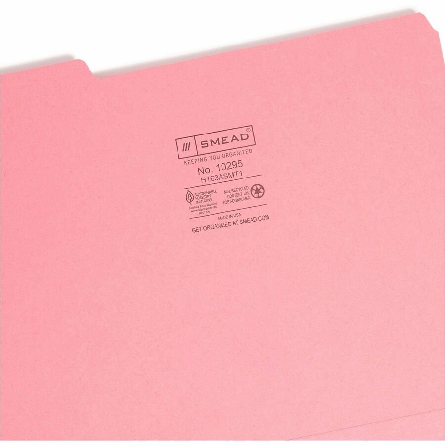 8 1/2" x 11" - 3/4" Expansion - Top Tab Location - Assorted Tab Position - 11 pt. - 1 Plys - Paper Stock - Aqua, Black, Dark Pink, Gray, Purple - 10% Recycled - 100 / Box