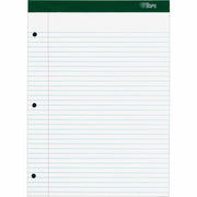 TOPS Double Docket Rigid Back Legal Pads - 100 Sheets - Stapled/Glued - Ruled Margin - 16 lb Basis Weight - 8 1/2" x 11 3/4" Sheet Size - White Paper - Green Binding - Hard Cover, Perforated, Stiff-back, Back Board - 1 Pad