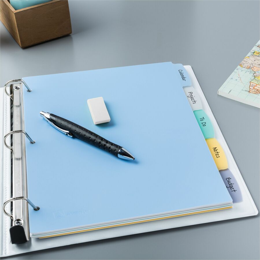 Avery&reg; Big Tab Write & Erase Plastic Dividers, 5 tabs, 1 set