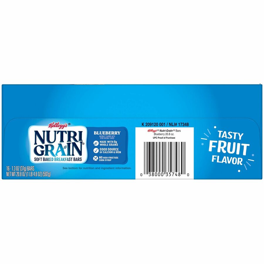 Nutri-Grain Keebler Fruity Cereal Bars - Individually Wrapped, Low Fat - Blueberry - 16 / Box