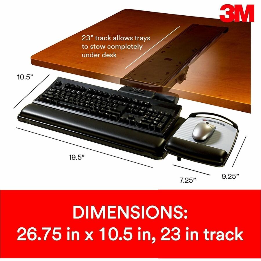 26.5" Width x 10.6" Depth - Black - 1