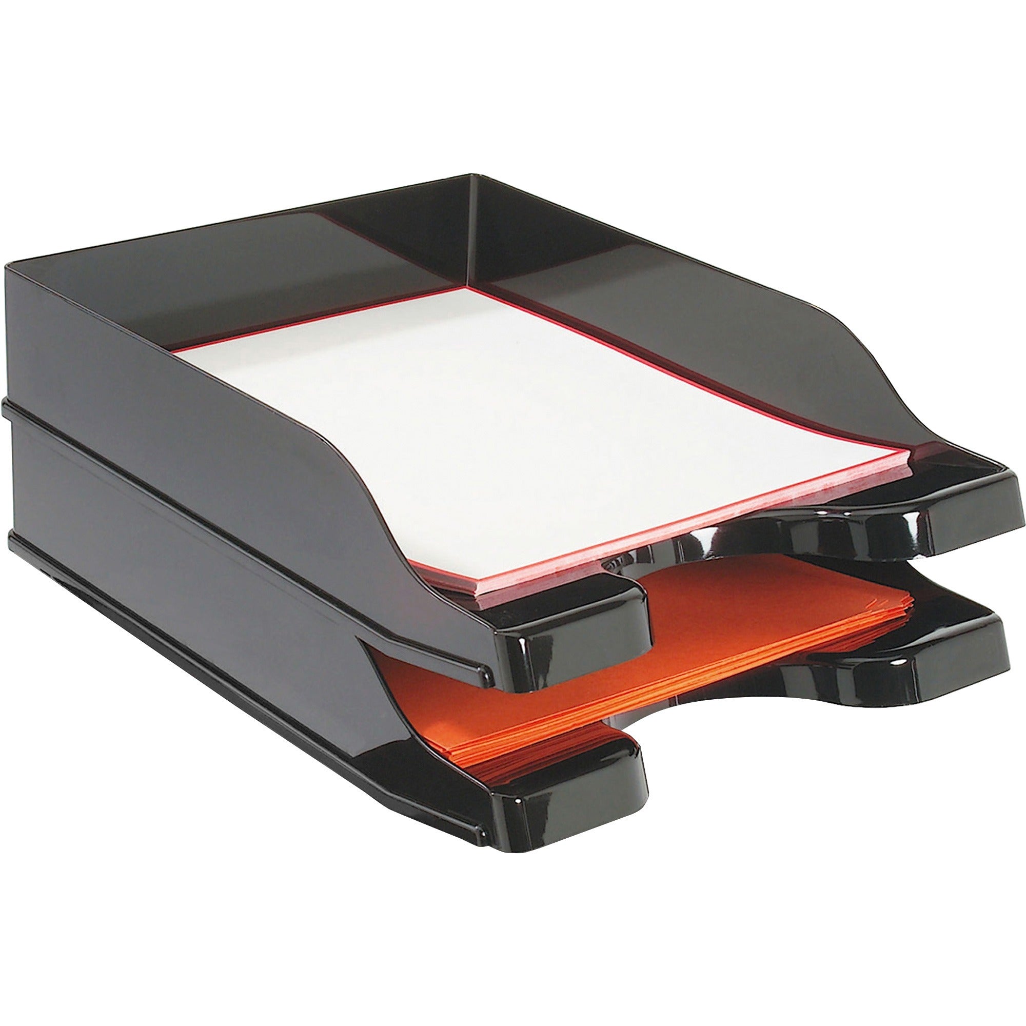 2 Tier(s) - 2.50" Height x 10" Width x 13.75" Depth - Desktop - Black - Polystyrene - 1 Set